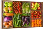 Fruit and vegetables in boxes by Assaf Frank